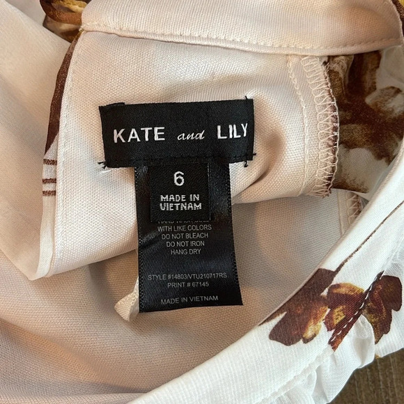 Vintage White Dark Fall Floral Puff Sheer Sleeve Modest Neck Flowy Midi Dress 6 - Picture 10 of 15